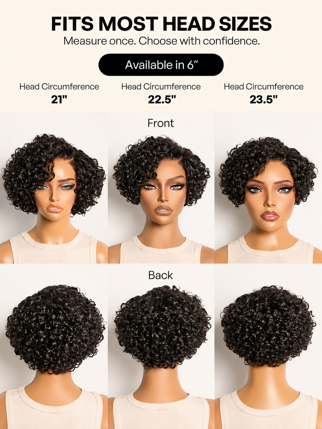 Water Wave Pixie Glueless HD Lace Wig – 150% Density